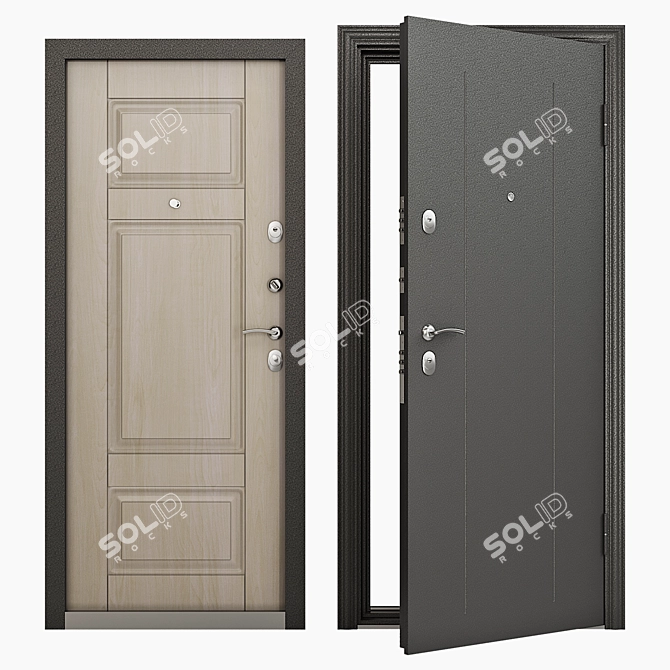 Secure and Stylish Entrance Door: Torex Delta-100 RGSO, D18 3D model image 1