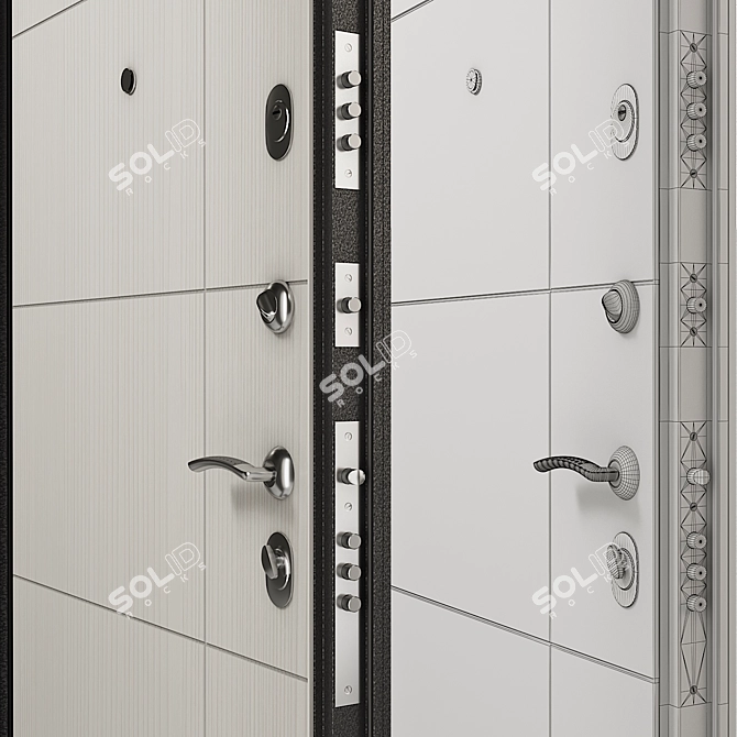 Reliable and Stylish Torex Delta-100 Entrance Door 3D model image 2
