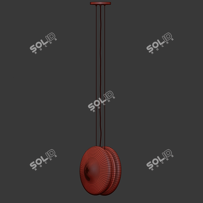 Elegant Glass Orbital Pendant 3D model image 2