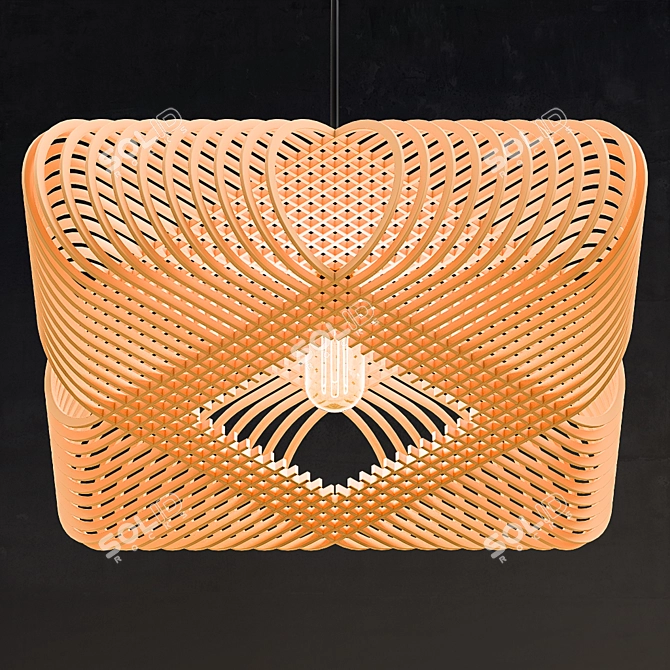 Sleek Ovals Pendant Light 3D model image 1