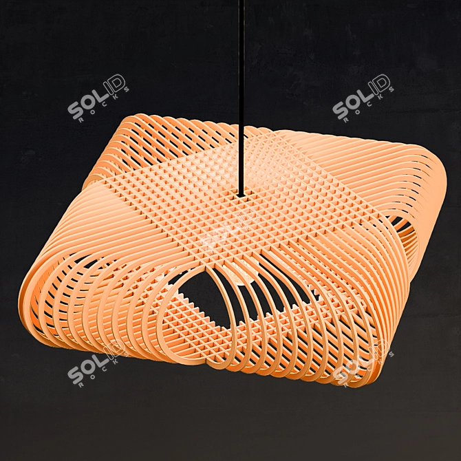 Sleek Ovals Pendant Light 3D model image 2
