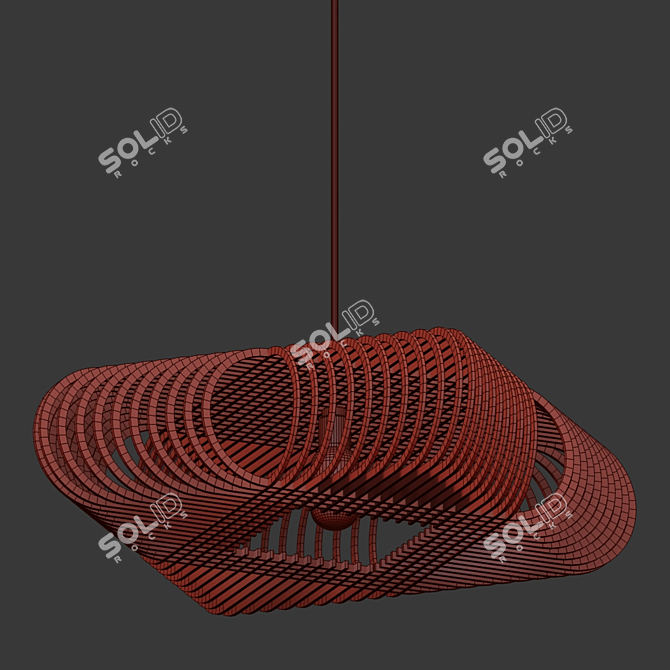 Sleek Ovals Pendant Light 3D model image 3