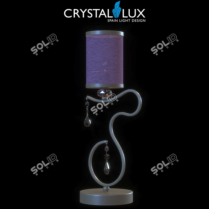 Elisa Purple LG1 - Elegant Spanish Crystal Pendant 3D model image 1