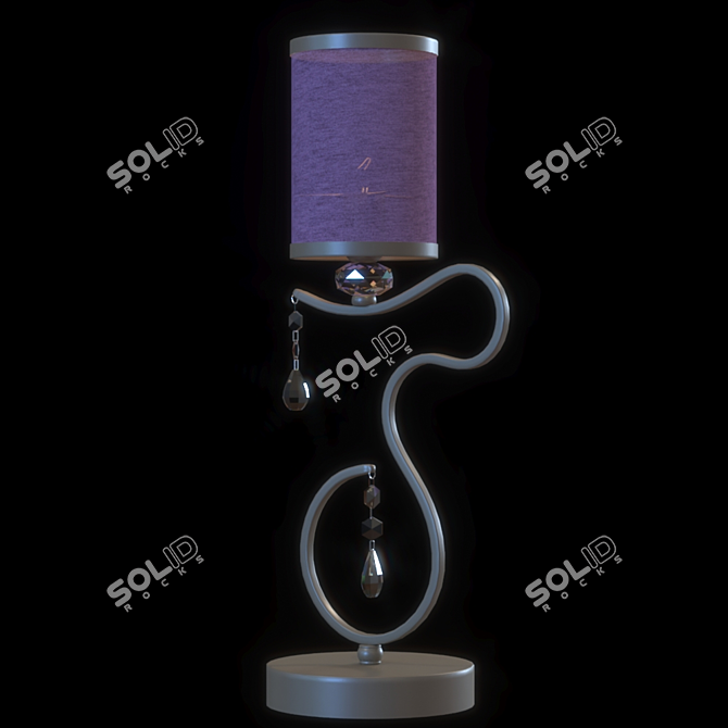 Elisa Purple LG1 - Elegant Spanish Crystal Pendant 3D model image 2