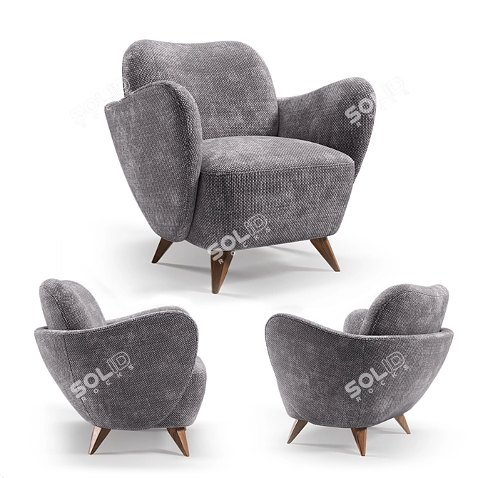 Cozy Swivel Barrel Chair 3D model image 1