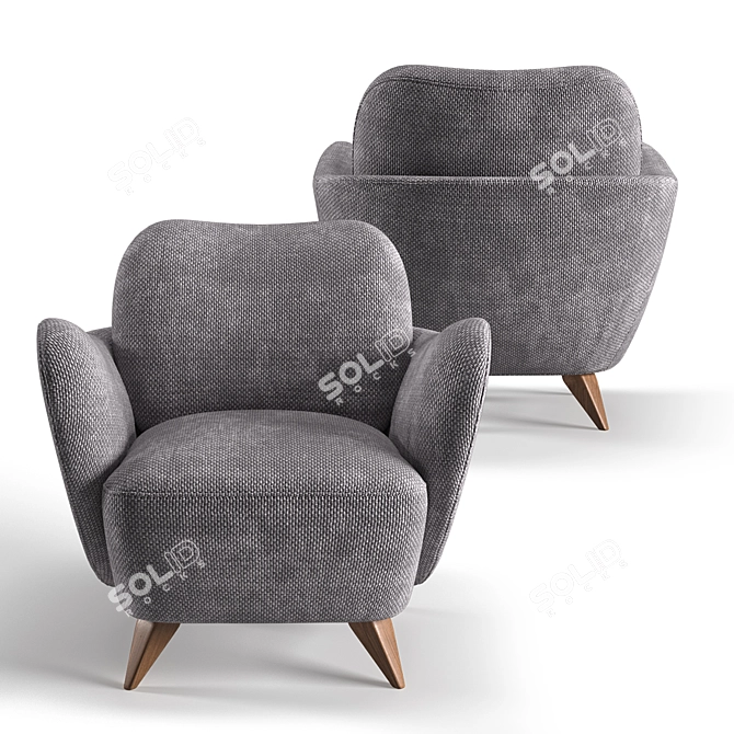 Cozy Swivel Barrel Chair 3D model image 2