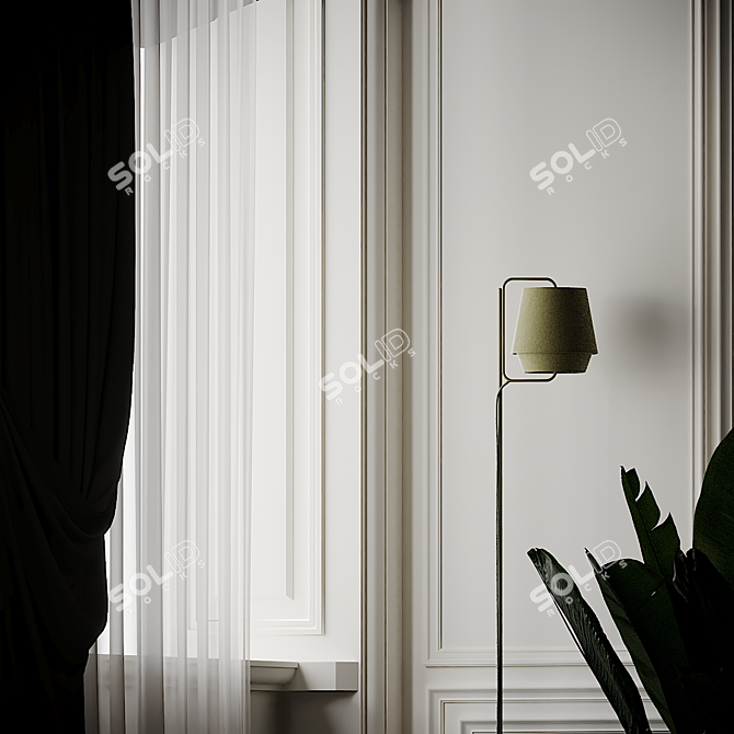 Elegant Fabric Floor Lamps: ZERO Elements 3D model image 3