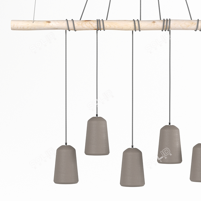 Industrial Concrete Pendant Luminaire 3D model image 2