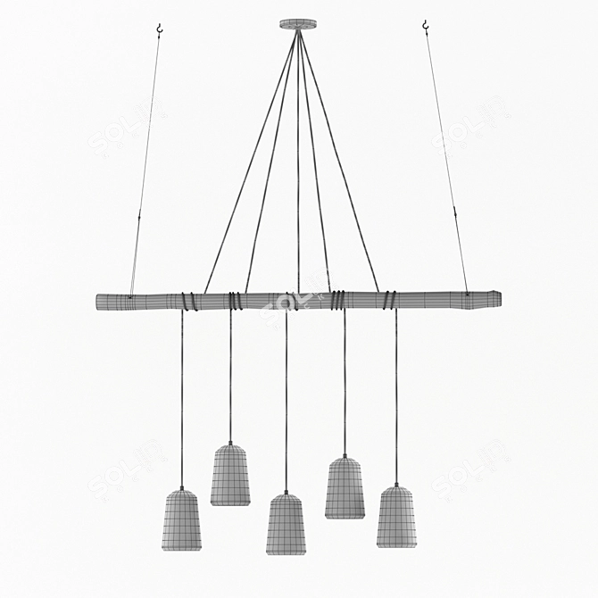 Industrial Concrete Pendant Luminaire 3D model image 3