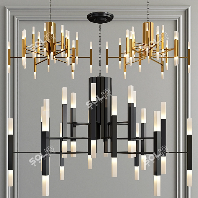 Nordic Postmodern LED Chandelier - Elegant Illumination at its Finest 3D model image 1