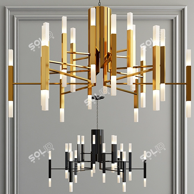 Nordic Postmodern LED Chandelier - Elegant Illumination at its Finest 3D model image 2