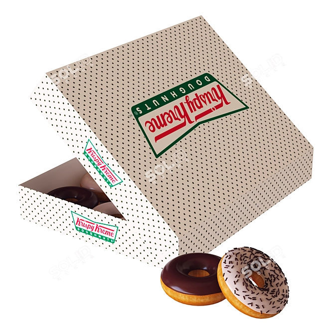 3D Krispy Donut Box Model 3D model image 3