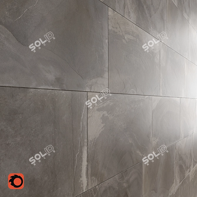 Elegant Slate Wall Tiles 3D model image 2