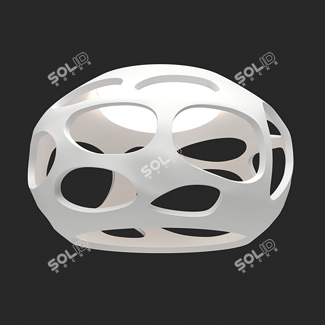 Organica Ceiling Light 5142: Energy-Saving, White/Chrome 3D model image 1