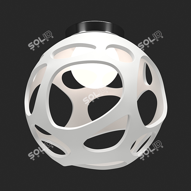 ORGANICA Ceiling Light: Energy-Saving, White/Chrome, 20W 3D model image 1