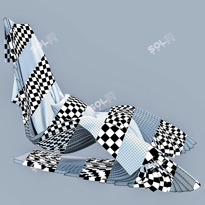 Sculptural Rocking Chair: Diwani 3D model image 3