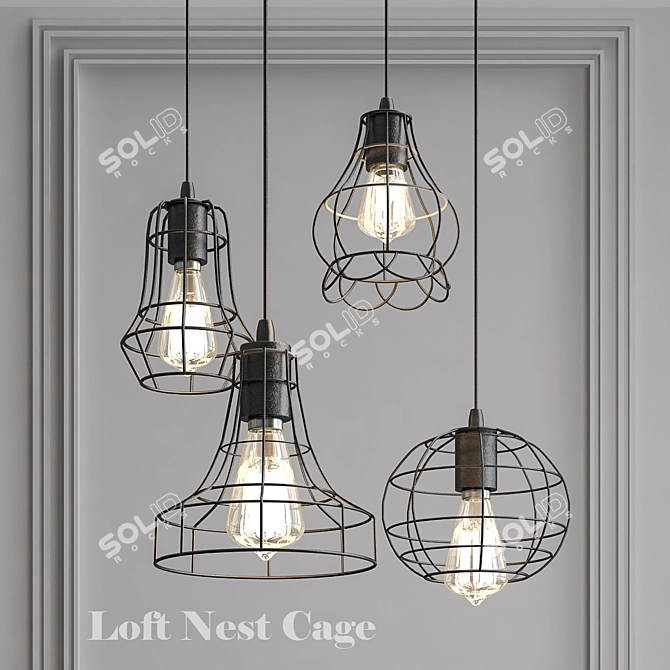 Loft Nest Collection: Modern Chandelier Set 3D model image 1