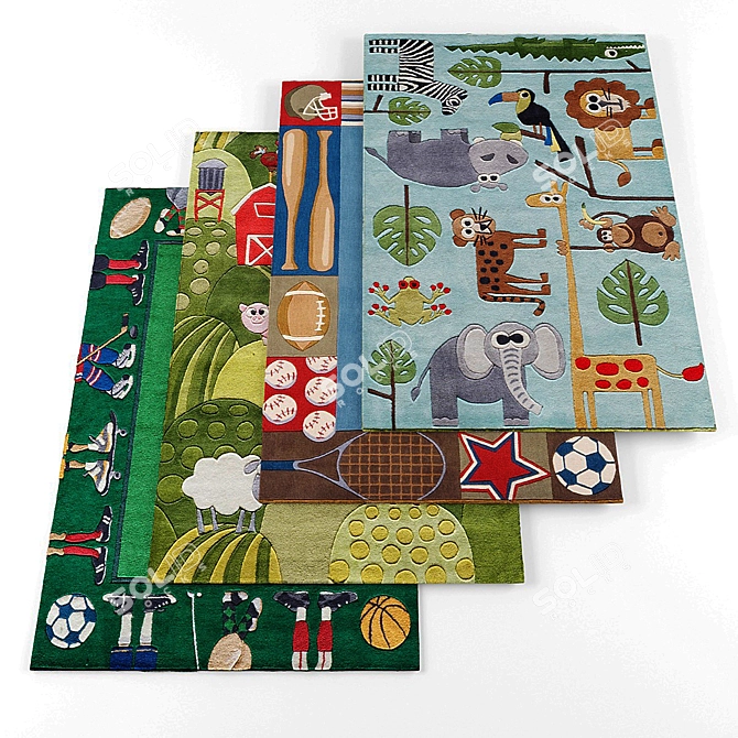 Momeni Kids Rugs: Adorable Collection 3D model image 1