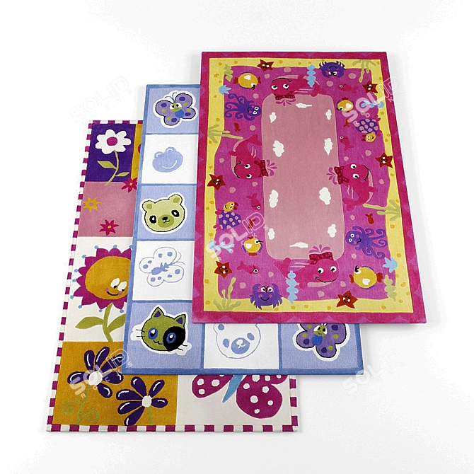 KAS Kolorful Kidz Rugs: Vibrant Collection of Rugs 3D model image 1