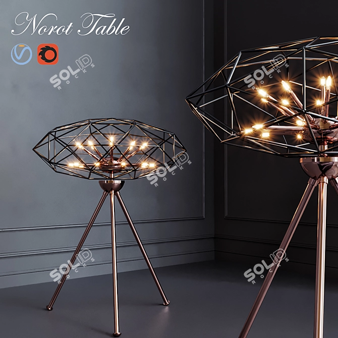 Sleek Modern Norot Table 3D model image 1