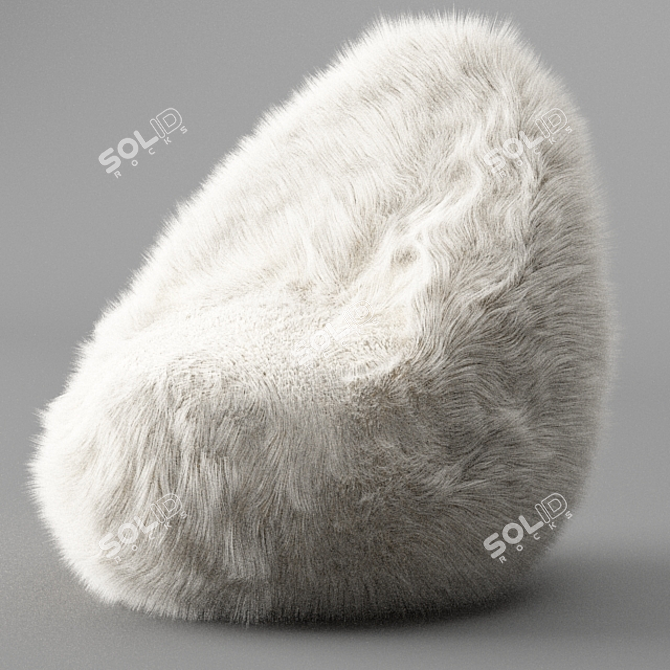 Luxurious Furry Beanbag 3D model image 1