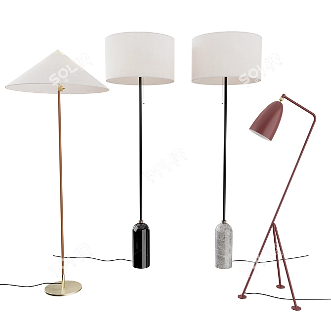 GUBI Floor Lamps: Elegant Illumination 3D model image 1