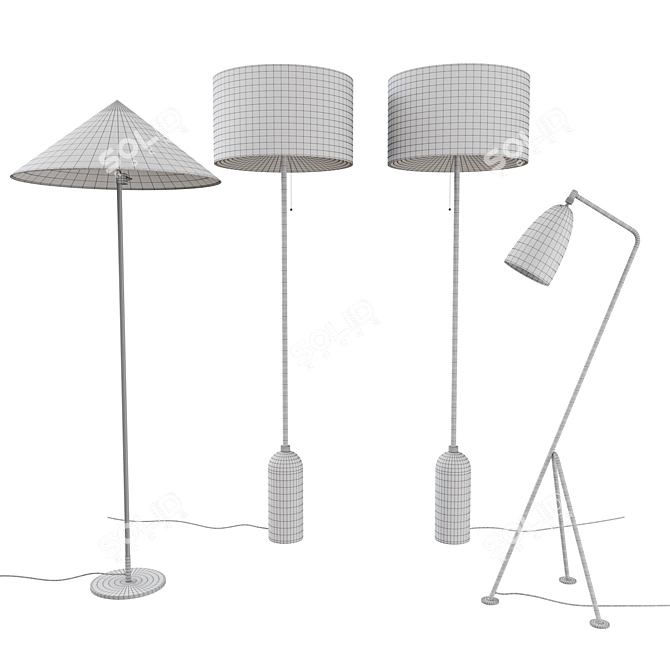 GUBI Floor Lamps: Elegant Illumination 3D model image 3