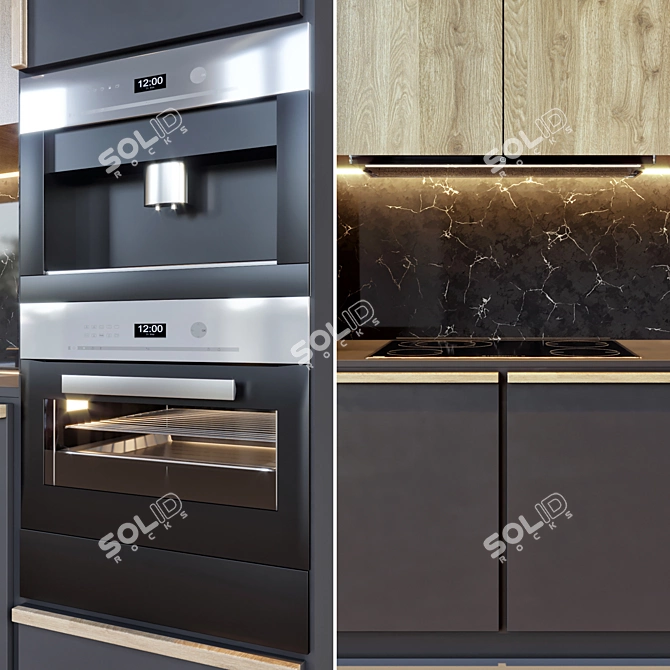 Sleek Kitchen Unit - 425cm x 60cm x 270cm 3D model image 2