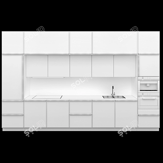 Sleek Kitchen Unit - 425cm x 60cm x 270cm 3D model image 3