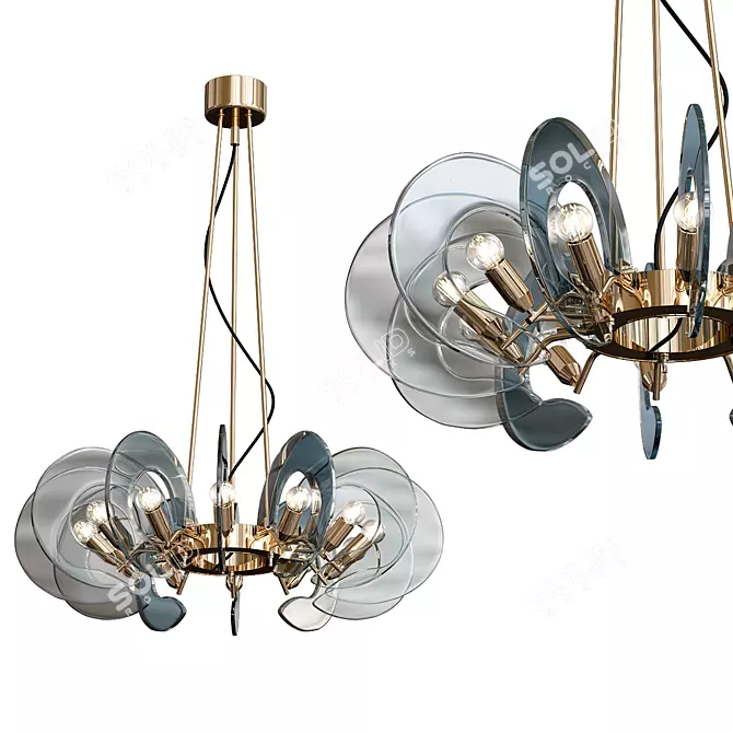 Elegant Restored Italian Chandelier 3D model image 1