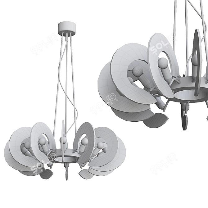 Elegant Restored Italian Chandelier 3D model image 3