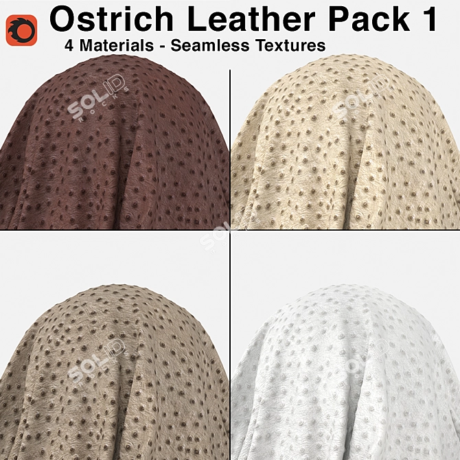 Luxury Ostrich Leather Pack: Seamless Materials 3D model image 1