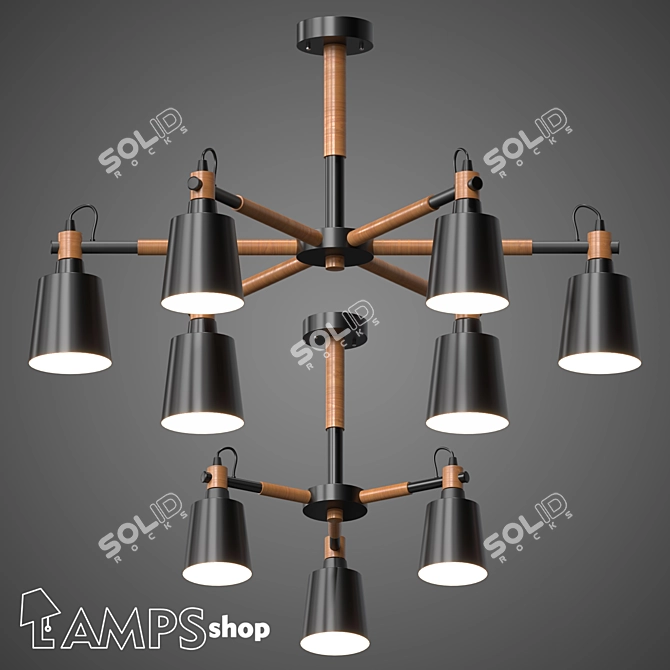 Nordic Elegance Chandelier 3D model image 1