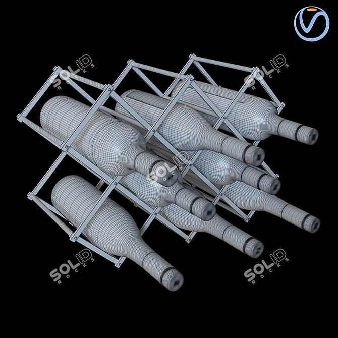 Sleek Wine Storage Solution 3D model image 2