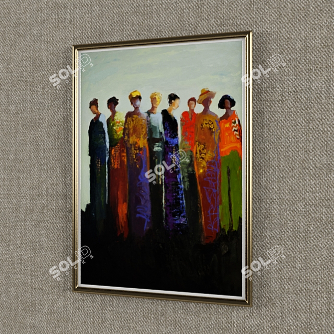 Elegant Art Frame Set 3D model image 2