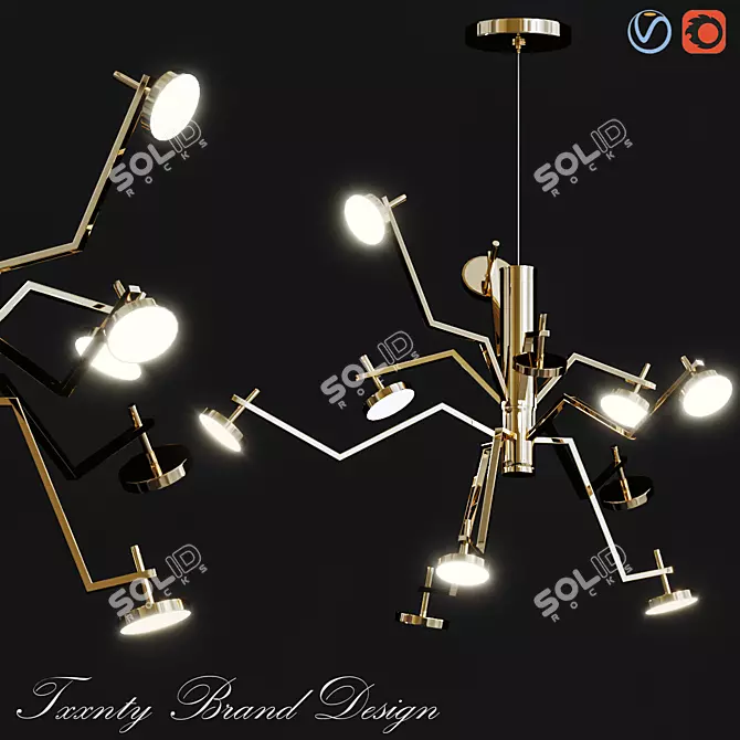 Elegant Vector L6 Chandelier - Txxnty Brand 3D model image 1