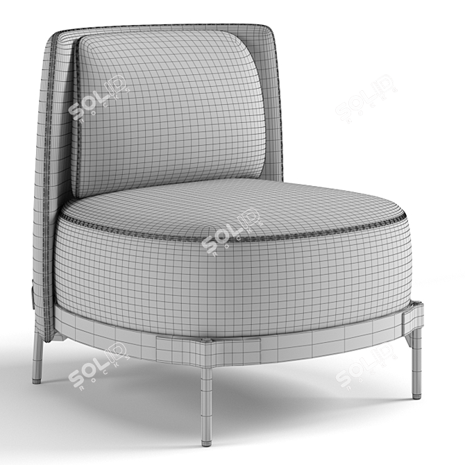 Sleek Tape Minotti Armchair 3D model image 3