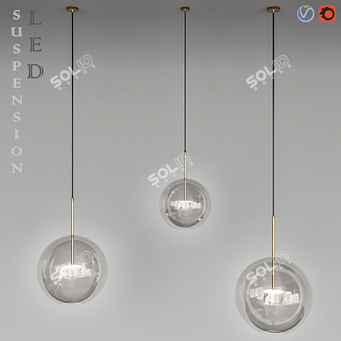 Bubble Lamp: LED Suspension Design 3D model image 1