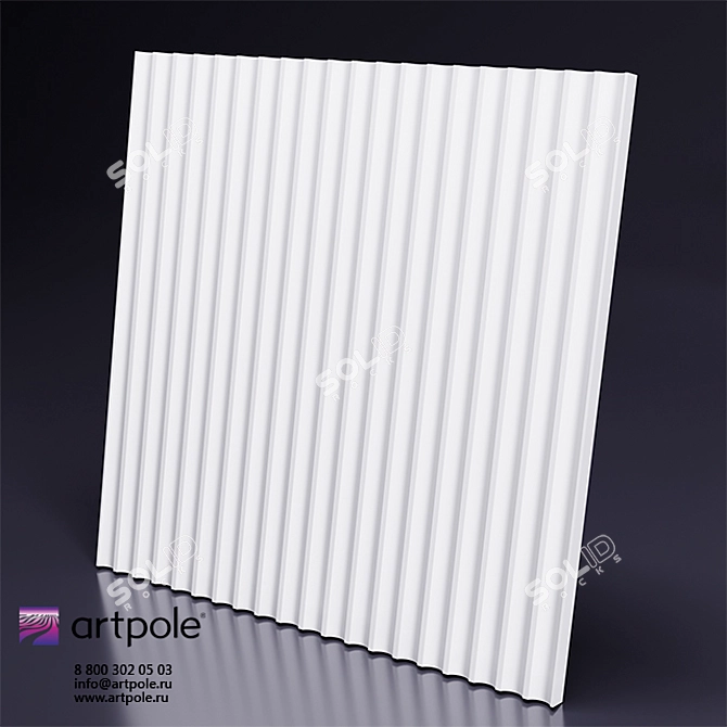 Elegant Gypsum 3D Panel: PALLADA by Artpole 3D model image 1