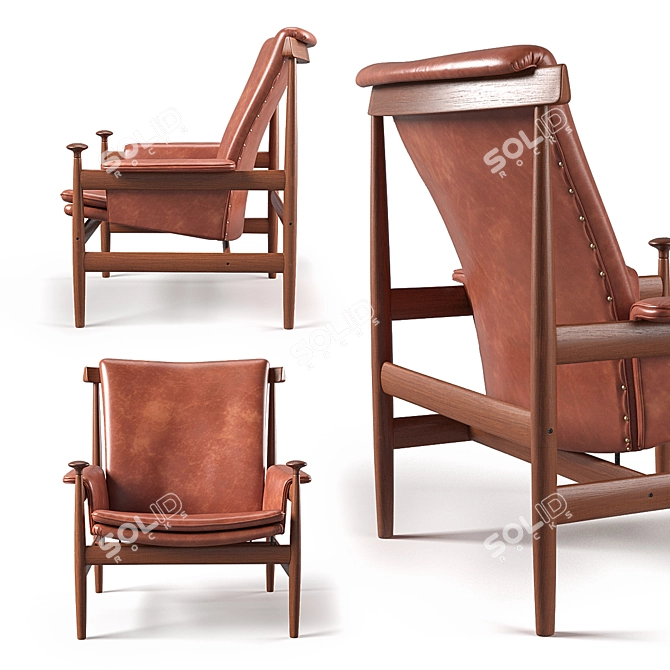 Contemporary Finn Juhl Lounge Chair 3D model image 2