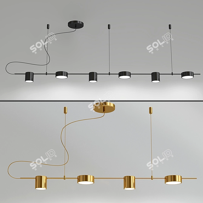 Counterpoint LED Linear Pendant 3D model image 1