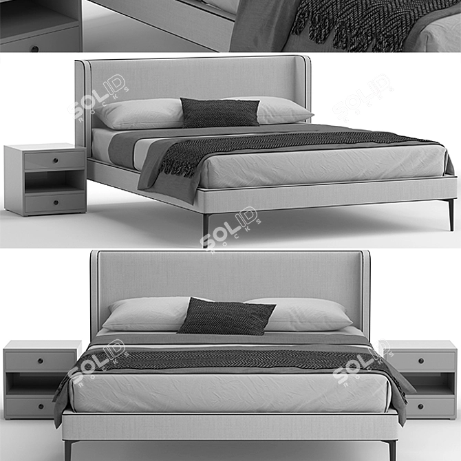 Glowing Dream Neon Bed 3D model image 1