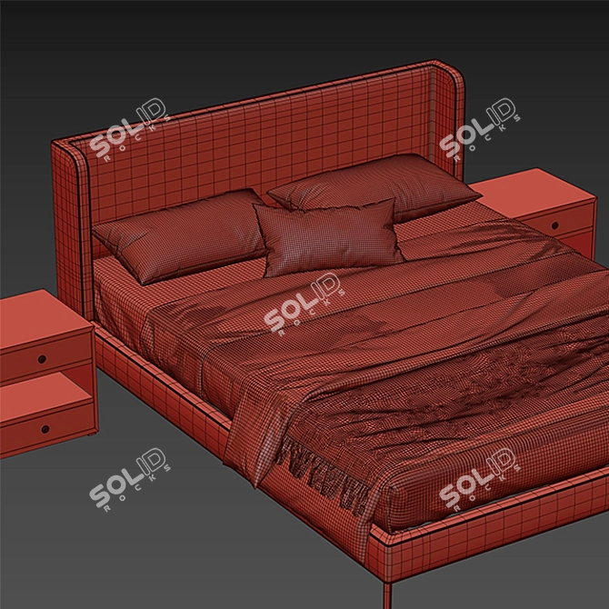 Glowing Dream Neon Bed 3D model image 3