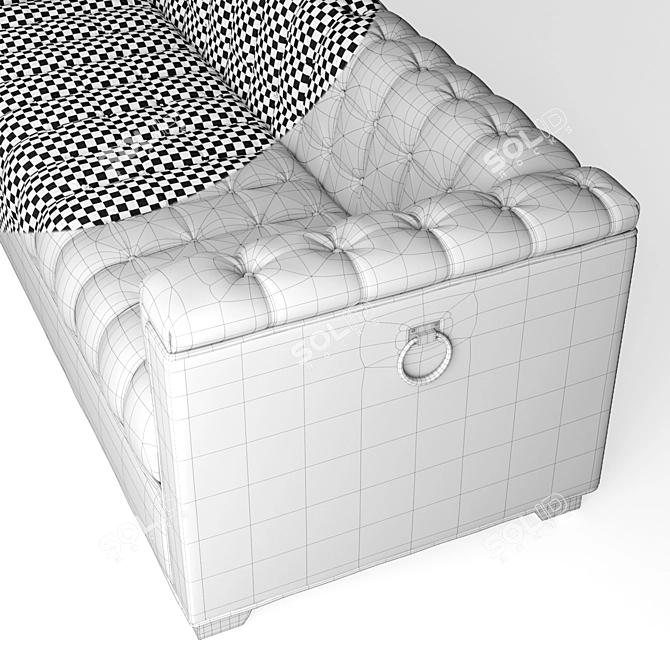 Glam Velvet Sofa with Rhinestone Accents 3D model image 2