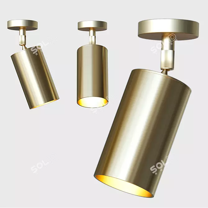 LINO S Brass Spotlight - Stylish and Functional 3D model image 1