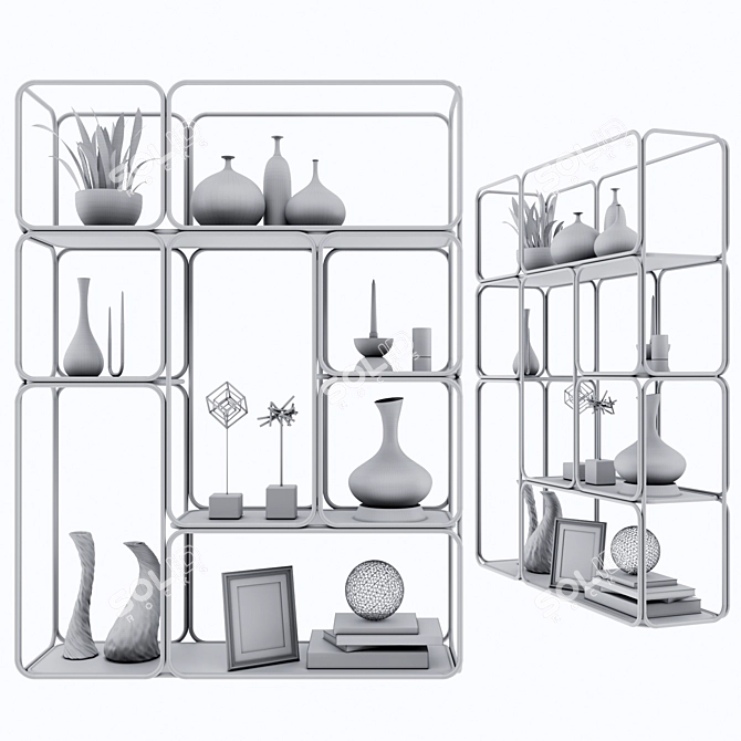 Versatile Shelving Unit - 36 Inches 3D model image 2