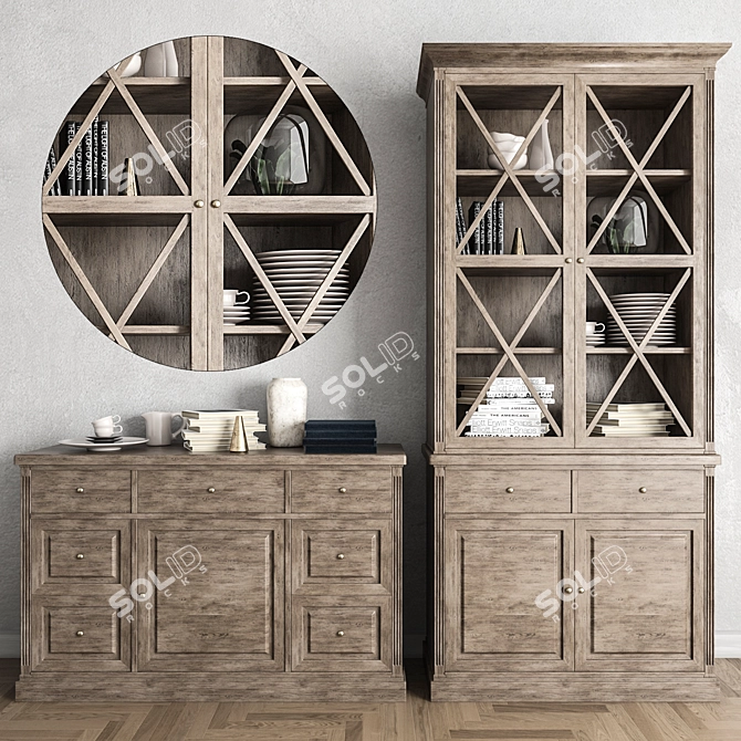 Elegant Cabinets: 3dsmax2014 & V-ray 3D model image 1