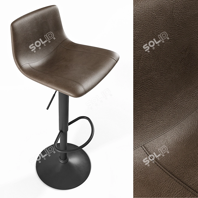 Modern Adjustable Bar Stool 3D model image 1