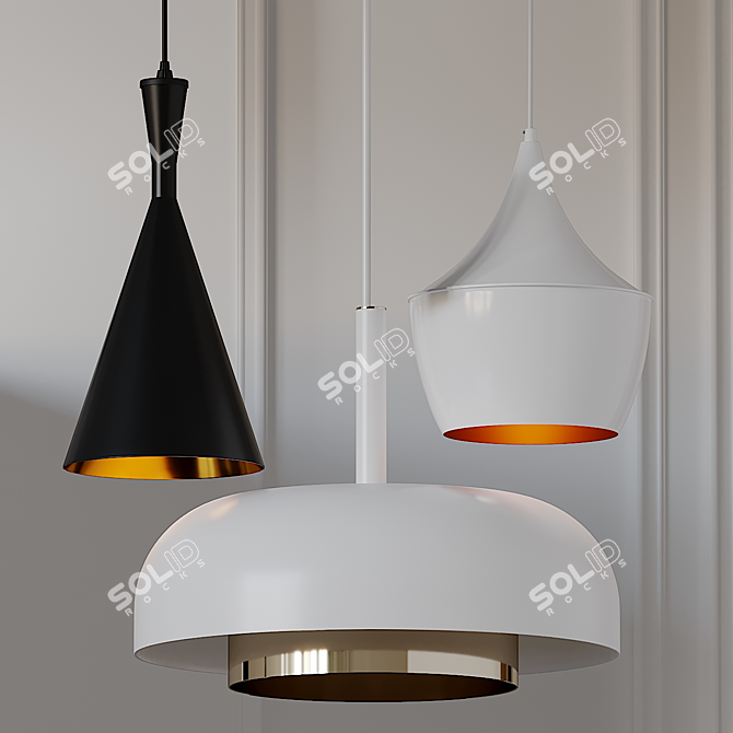 Elegant Pendant Lights by Sinclair, Shaya & Gillard 3D model image 1
