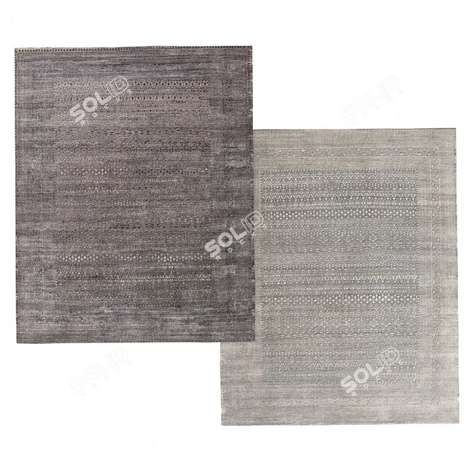 Anatolia Hand-Knotted Wool & Silk: Exquisite Restoration Hardware Carpet 3D model image 1